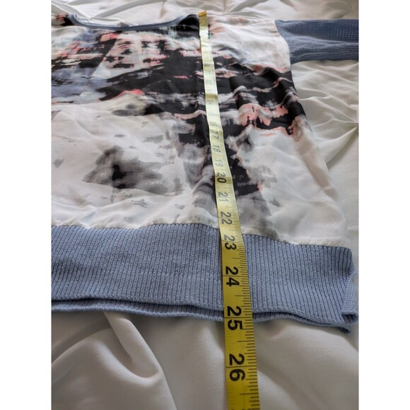 Calvin Klein Sweater Womens M Abstract Art To Wear Scoop Multi Mixed Media Top - Picture 13 of 13